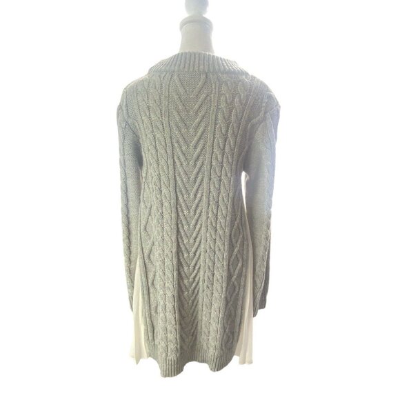 MERCURY DUO Women Cable Knit Sweater Sz M Gray Pullover Modern Classic 79-43 - Picture 14 of 16